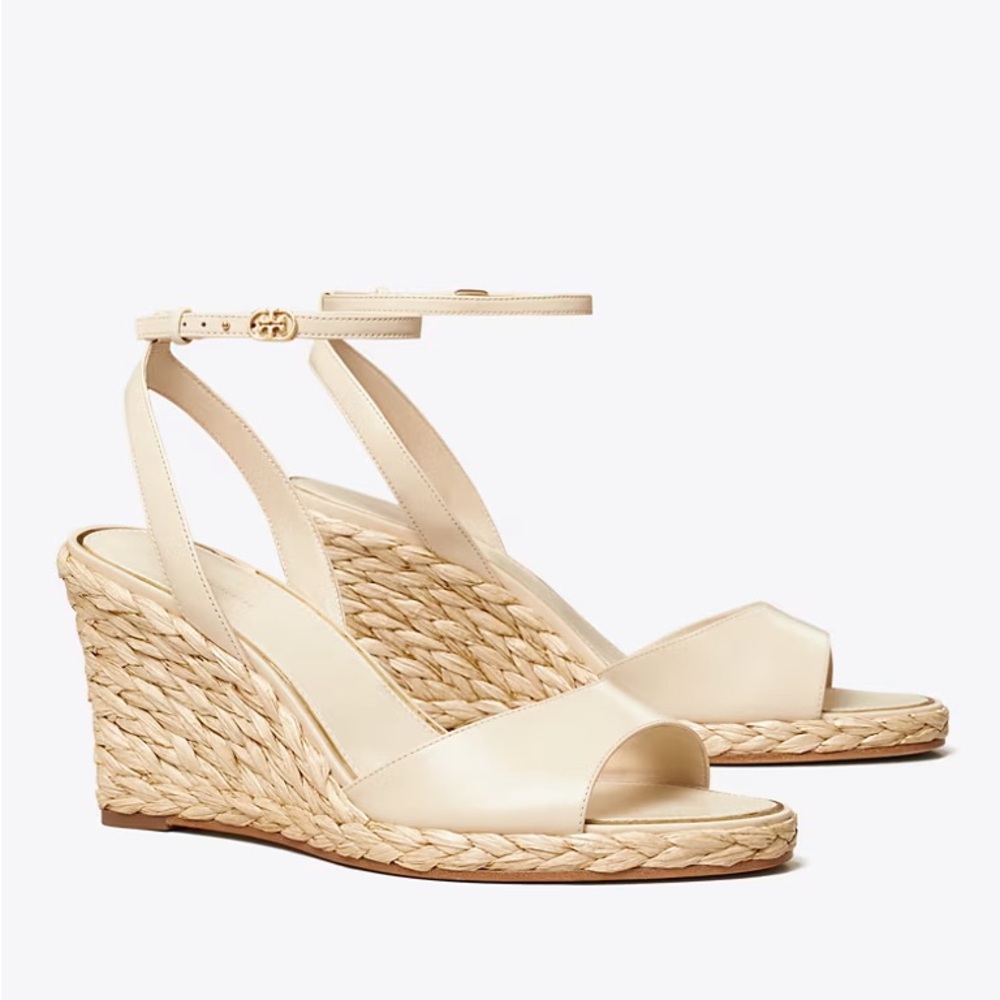 Tory Burch Raffia Wedge Sandal - New Cream